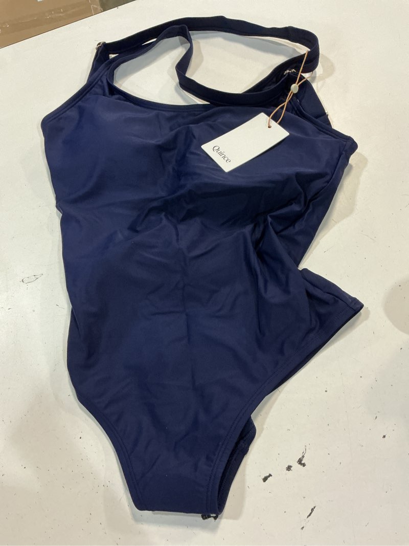 Condition photo showing Good Condition for italian cross-back one-piece swimsuit, m, deep navy