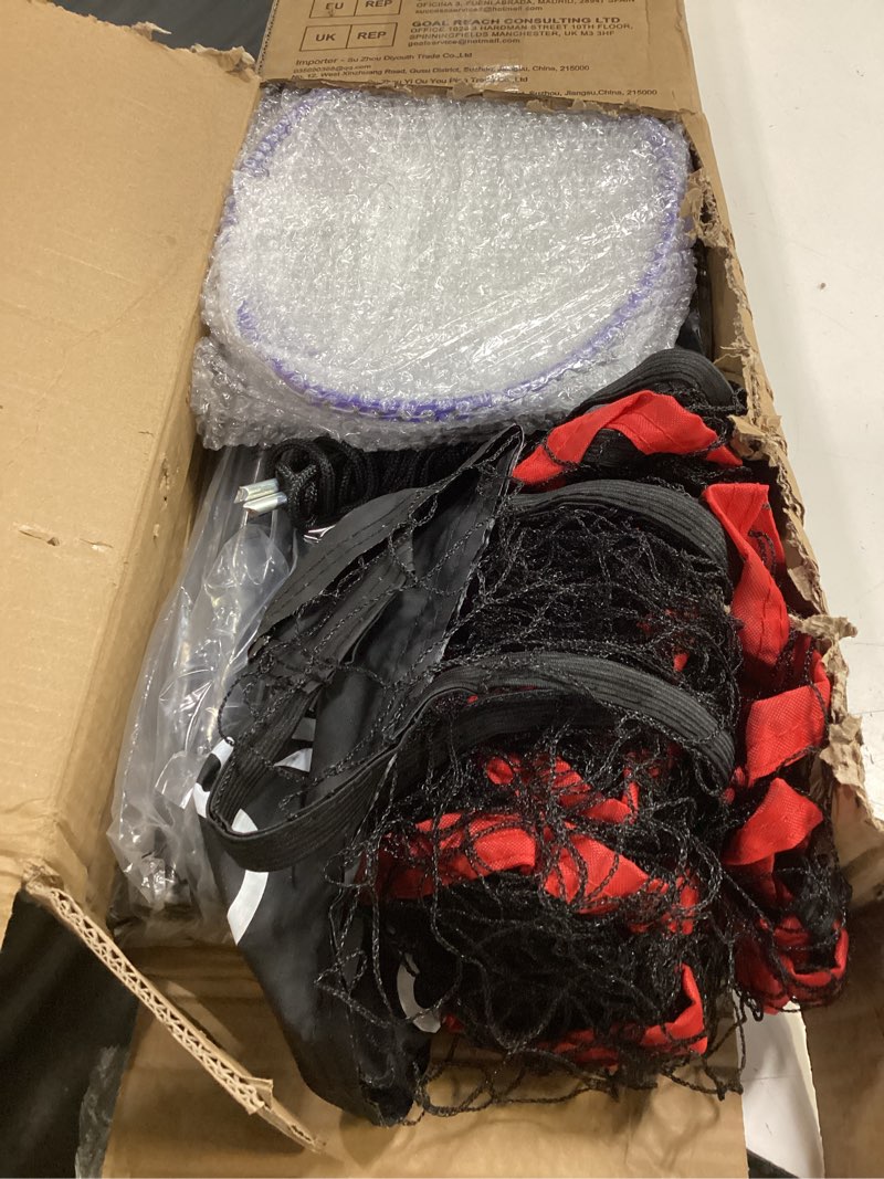 Condition photo showing Good Condition for bagail outdoor badminton net set with anti-sag winch system - official size 20ft x 5ft, 4 rackets, 3 shuttlecocks, durable pe net & carry bag for backyard, beach, family games red