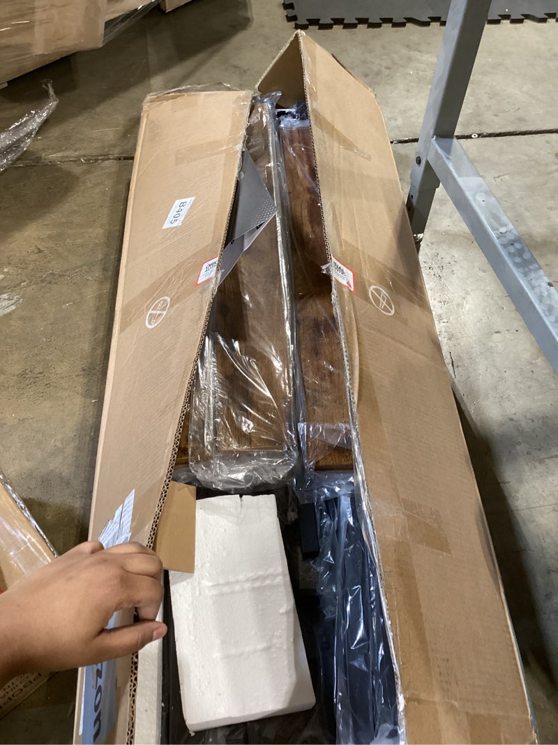 Condition photo showing New/Like New for sweetcrispy full size bed frame with headboard, 800lbs mattress foundation with all sturdy metal support, under bed storage, no box spring needed, easy assembly, rust brown rust brown full