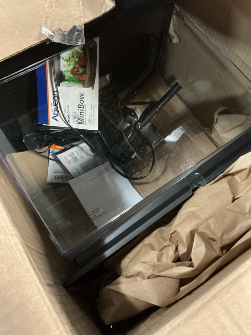 Condition photo showing As Is for Aqueon Aquarium Fish Tank Starter Kit with LED Lighting 10 Gallon Fish Tank