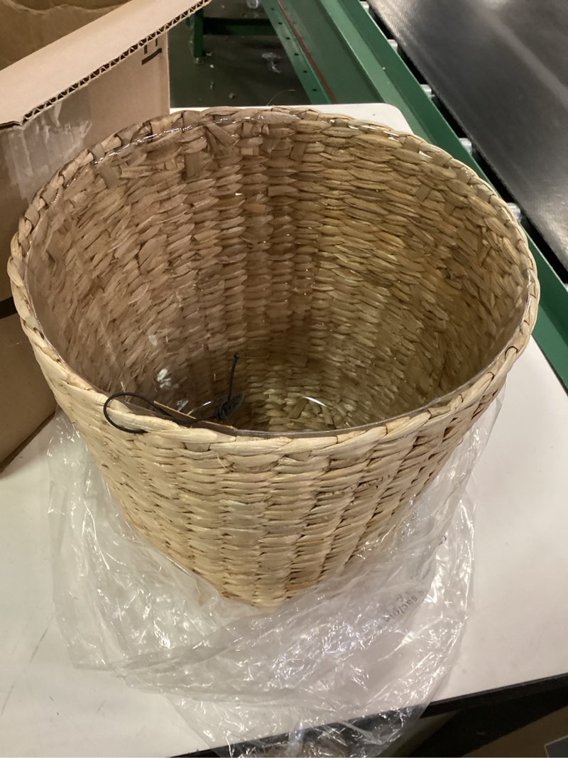 Condition photo showing New/Like New for Household Essentials Handwoven Cattail Wicker Waste Basket  Natural