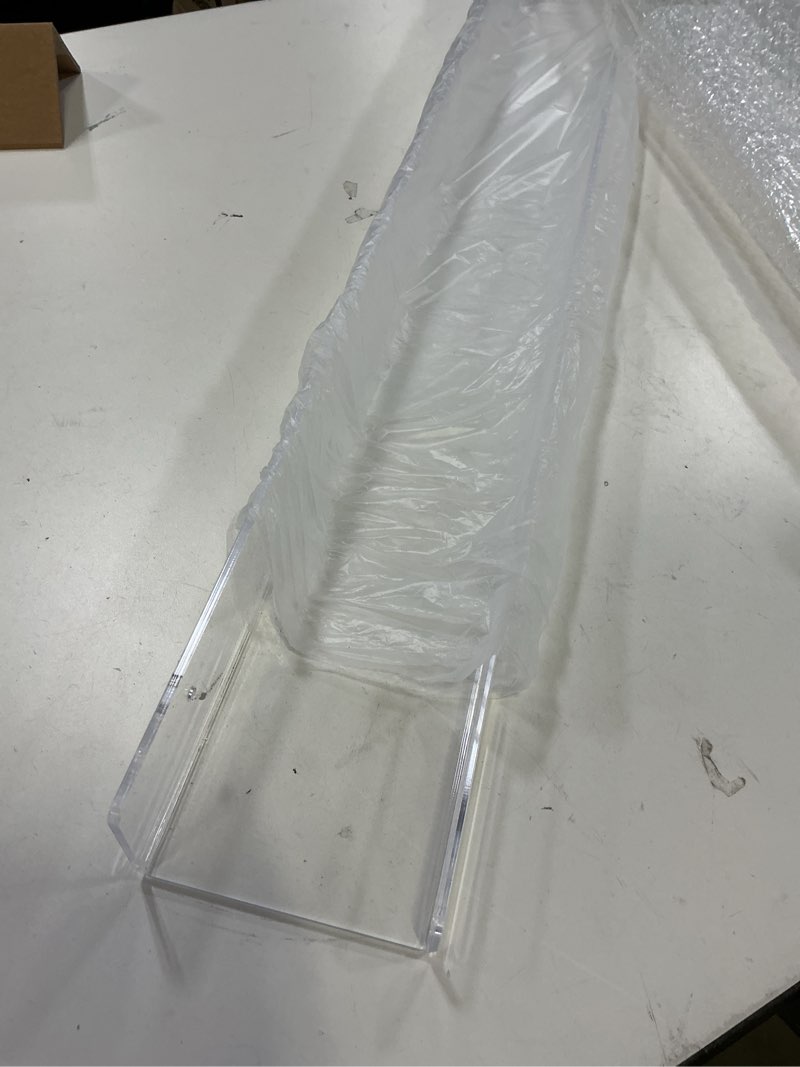 Condition photo showing Good Condition for HBlife 36 Inches Floating Shelves Wall Mounted Clear Acrylic Shelves for Figures, 16 Inch Stud Spacing Invisible Floating Bookshelf for Kids and Nursery, 2 Pack (5MM Thick) 36 Inch 2 Pack