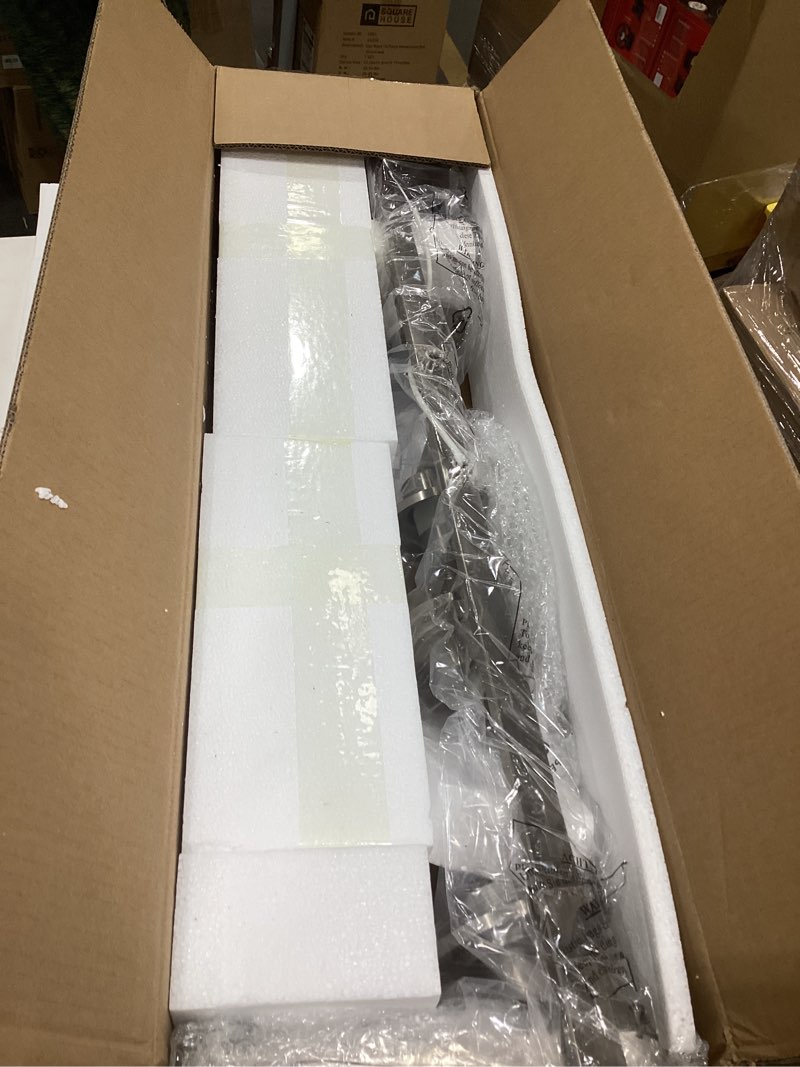 Condition photo showing Good Condition for yaohong 5-light brushed nickel track lighting fixture for ceiling mounting bathroom vanity wall scones with rotatable spotlight, kitchen track lighting fixture with glass shade for a shop hallway brushed nickel 5 light