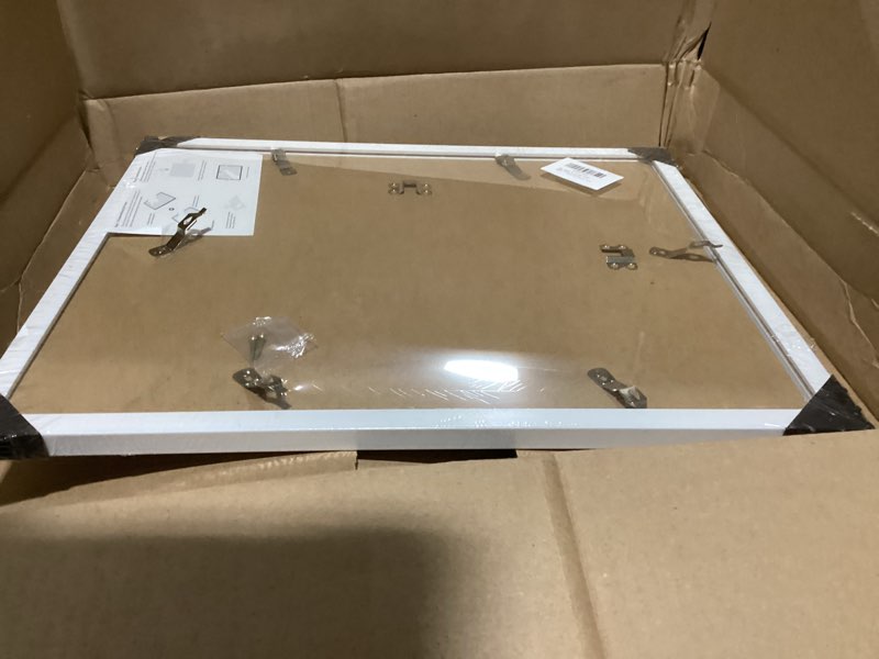 Condition photo showing As Is for jcjmy 14x17 picture frame white for poster photo picture, horizontal and vertical formats for wall hanging, 14 x 17 wall gallery poster photo frame for 14 by 17 photos posters, white white 14x17 inch