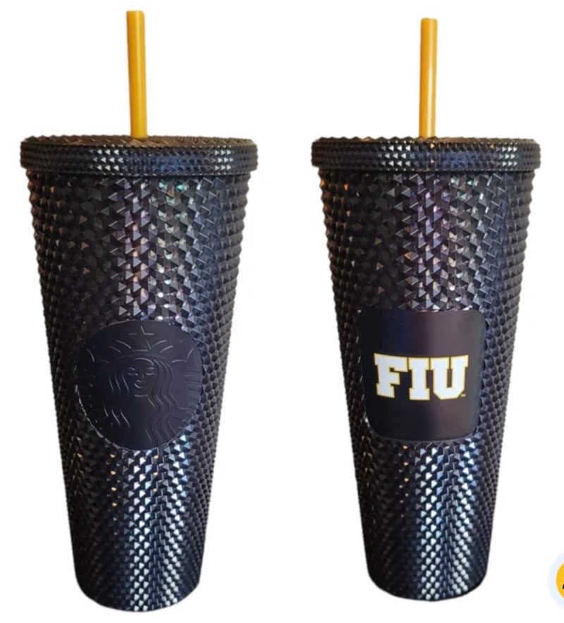 2 starbucks fiu studded tumbler limited edition college campus collection 24oz