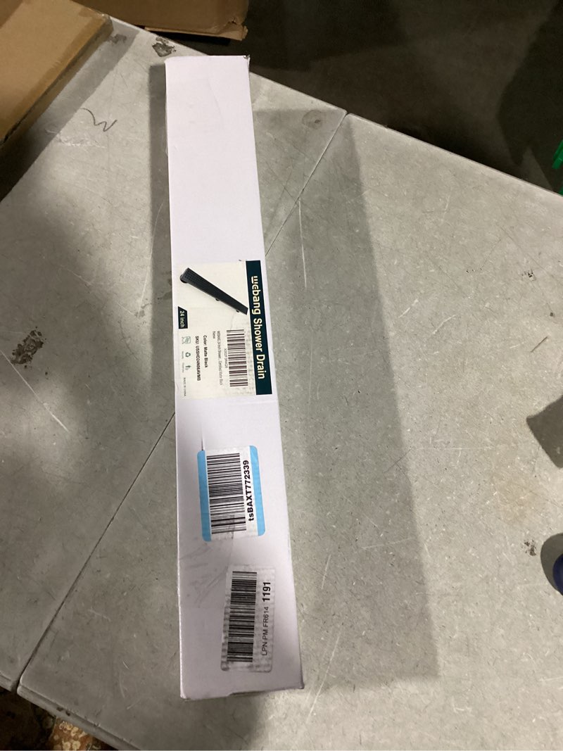 Condition photo showing Good Condition for WEBANG 24 Inch Linear Shower Drain Rectangular Floor Drain with Accessories Square Hole Pattern Cover Grate Removable SUS304 Stainless Steel CUPC Certified Matte Black Matte Black 24 Inch