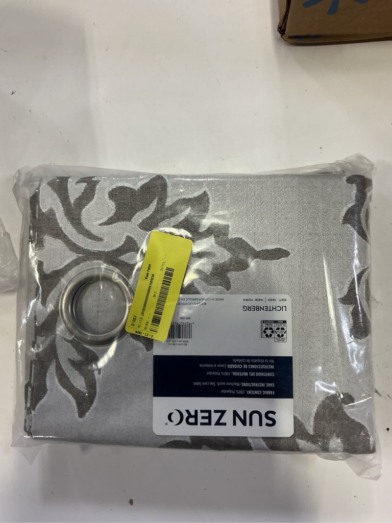 Condition photo showing New/Like New for sun zero arlo 2-piece textured thermal insulated room darkening grommet curtain panel pair  brown damask  40 w x 95 l