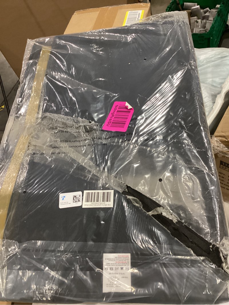 Condition photo showing As Is for Paladone Minecraft Chest Fabric Storage Bin, Large Toy Organizer with Lid & Handles, Officially Licensed Kids Room Décor for Bedrooms, Playrooms, Home