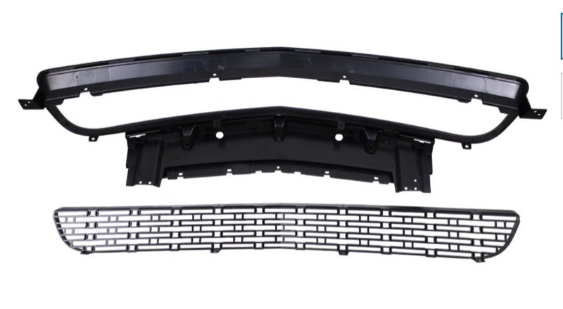 Roneeson Front Lower Grill Grille and Reinforcement Black for Dodge Challenger 2015-2023 Exc Widebod