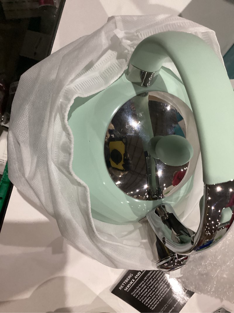 Condition photo showing Good Condition for Tea Kettles Stovetop, 2.64 Quart Induction Whistling Tea Kettles Food Grade Stainless Steel Teapots with Cool Touch Handle Mint Green Mint Green 2.6 Quarts