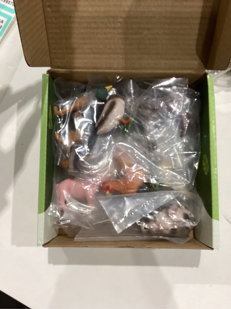 Condition photo showing Good Condition for farm animals toy set, 12 realistic small animal figurines with pets, livestock, poultry for kids ages 3+, educational learning playset for toddlers boys girls