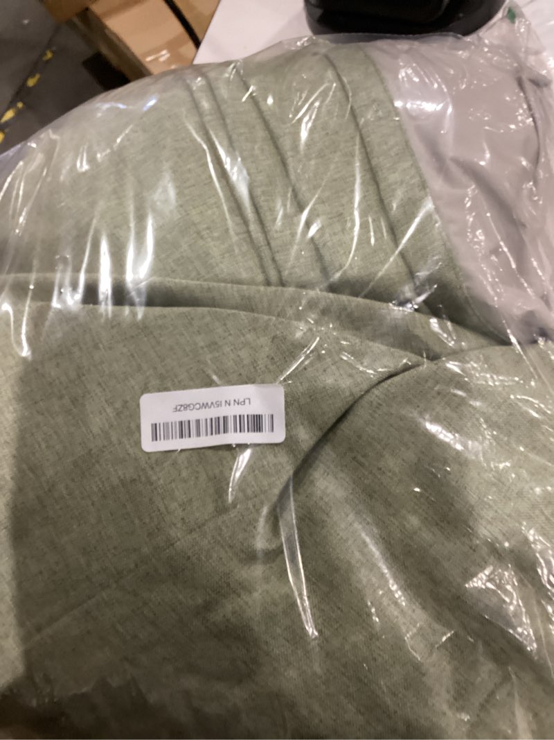 Condition photo showing As Is for DUALIFE Sage Green Pinch Pleated Blackout Curtains 50 x 92 Inches Long, Back Tab Drapes for Living Room Bedroom Thermal Insulated Full Blackout Draperies with Hooks 50"W x 92"L (Pack of 2) Sage