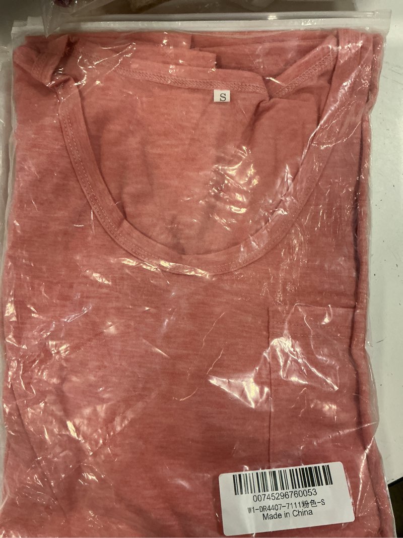 Condition photo showing New/Like New for s shibever long sleeve basic t shirt for women comfort soft loose fit plain tee blouse tops baggy pink pullover cotton clothing size s