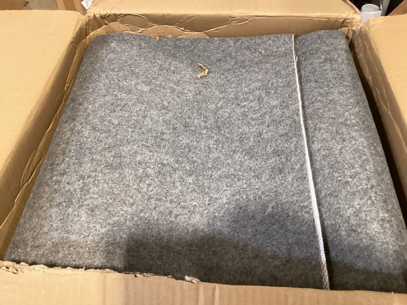 Condition photo showing As Is for waterproof rug pad, 10x14 ft under area rug carpet pad, non slip rug pads for all floors and hardwood floors finishes, keep carpets in place soft and prevent rug from wrinkling or buckling 10'x14' thin