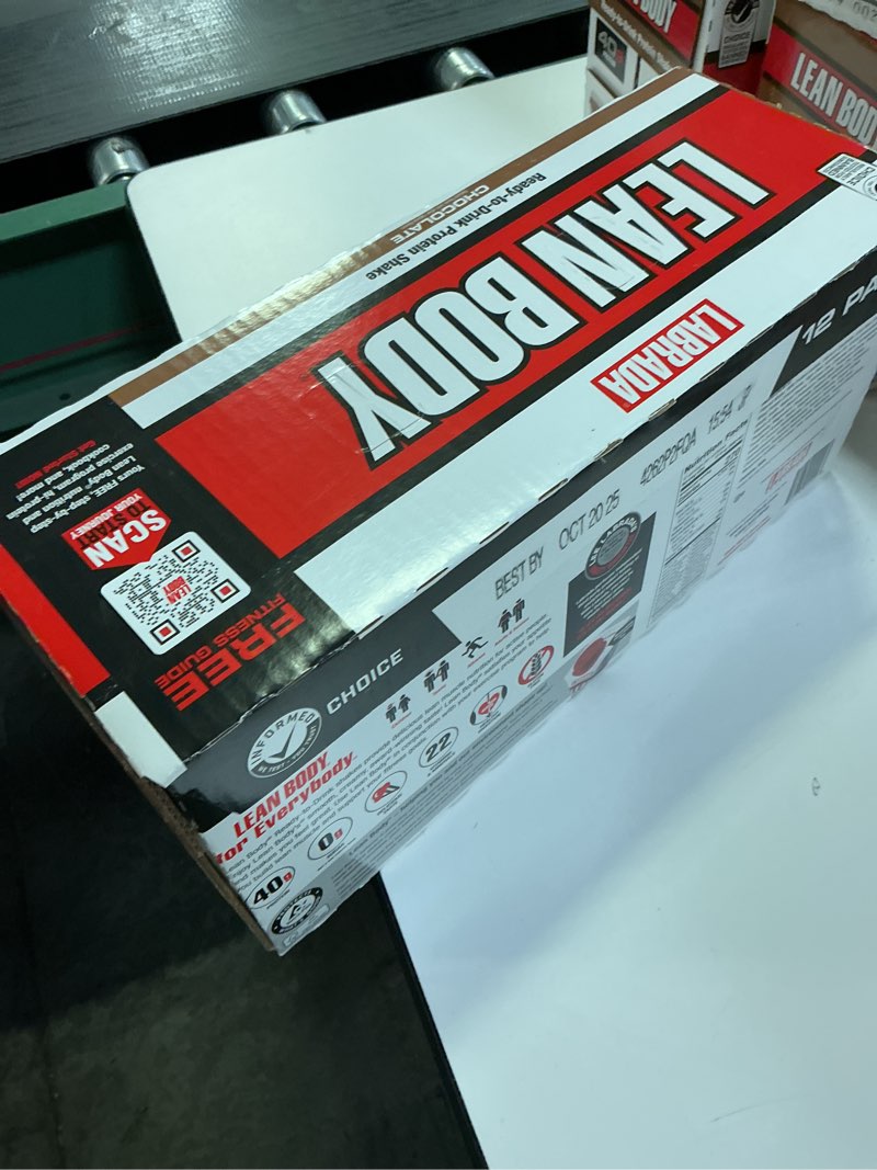 Condition photo showing New/Like New for Best by -oct/29/2025) Labrada Lean Body Ready-to-Drink Chocolate Protein Shake, 40g Protein, Whey Blend, 0 Sugar, Gluten Free, 22 Vitamins & Minerals, LABRADA, 17 Fl Oz (Pack of 12) Chocolate 204 Fl Oz (Pack of 1)