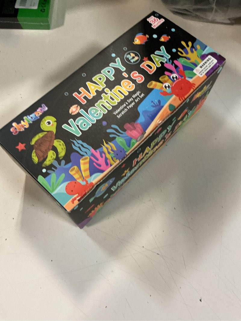 Condition photo showing New/Like New for 24 packs valentines day gifts for kids with scratch art books, rainbow scratch art paper set with greeting cards, ideal kids valentines day cards classroom exchange prizes supplies party favor