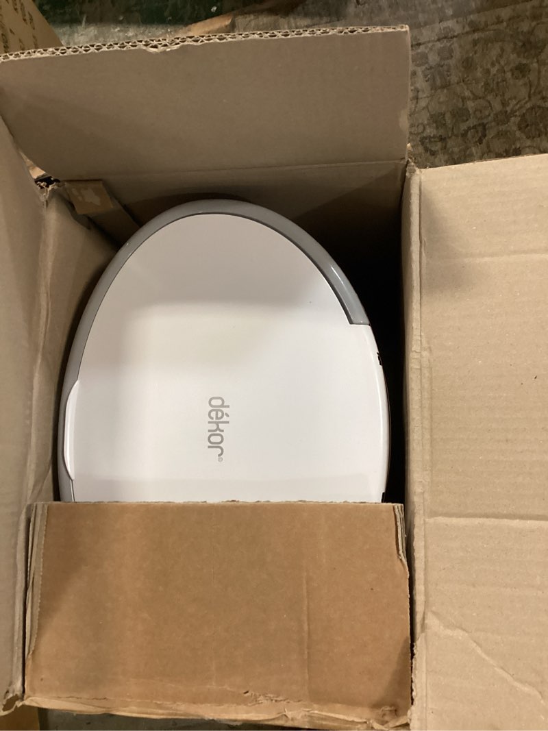 Condition photo showing As Is for diaper dekor eko plus diaper pail gift set, white | only eco-friendly diaper pail made with 70% recycled materials | comes with up to a year's supply worth of diaper dekor refills! eko white gift