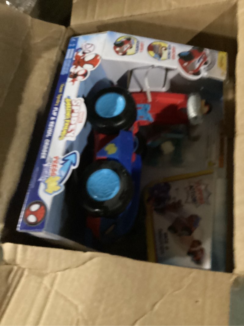 Condition photo showing New/Like New for Jazwares Marvel Spidey and His Amazing Friends Team Spidey Flip and Reveal Cruiser - 11-Inch Double-Sided Vehicle with Lights, Sounds, and Web Blast Launchers