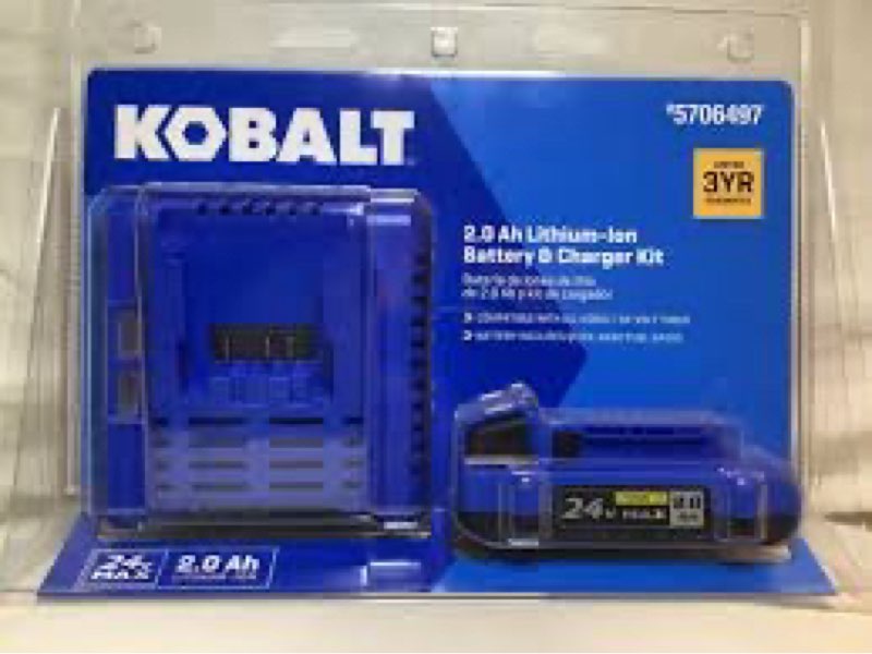 kobalt 24-volt max lithium-ion battery and charger kit,