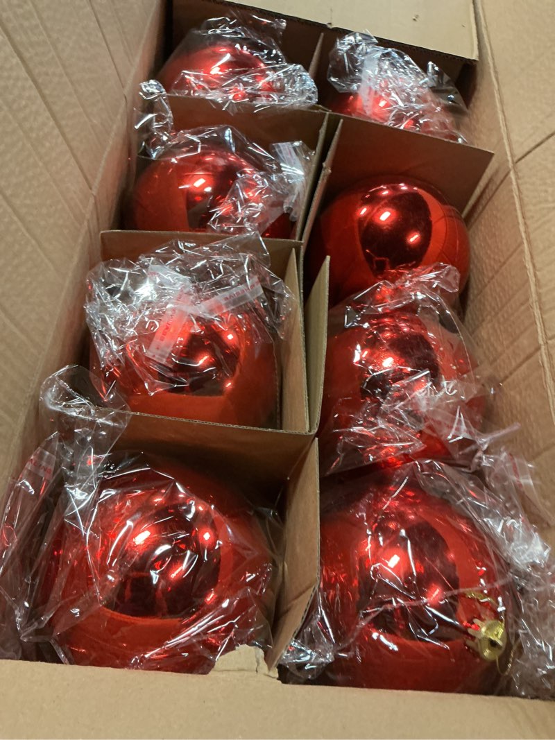 Condition photo showing Good Condition for Jenaai 10 Pack Large Christmas Ball Ornaments, 6 Inch Giant Shatterproof Christmas Tree Decorations, Big Plastic Baubles for Holiday Indoor Outdoor Home Xmas Party Decor(White)