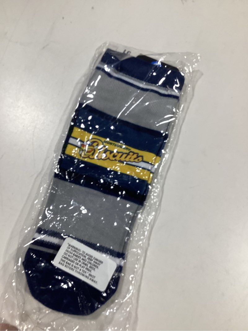 For Bare Feet MiLB MONTGOMERY BISCUITS Streak No Show Sock Team Colors Large