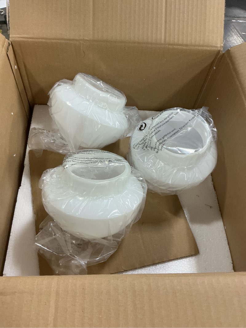 Condition photo showing Good Condition for LMS Mid Century 3-Light Cluster Pendant Lights, Matte Black Kitchen Island Light Fixtures with White Globe Glass Shade, Adjustable Hanging Light for Home Office Bathroom Dining Room, LMS-186BK3 Black 6" White Glass, 3-Light