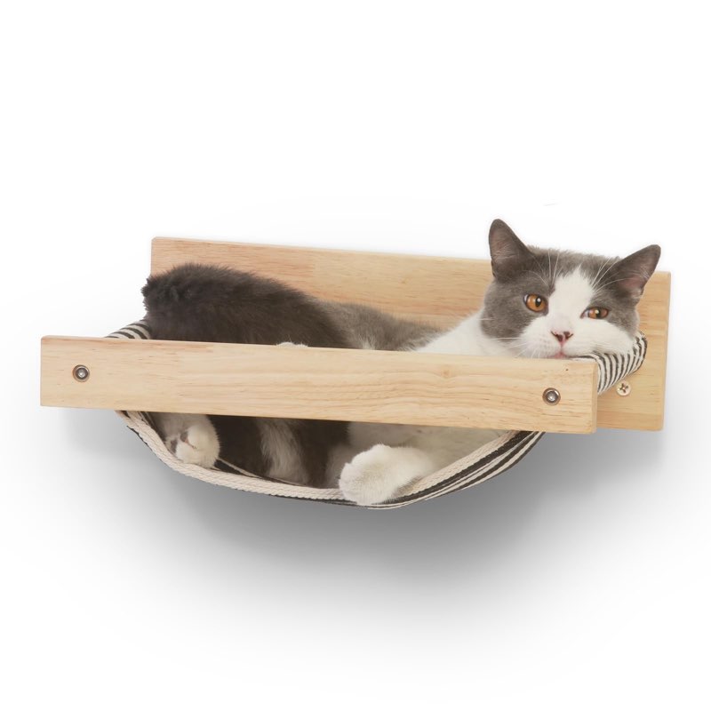 Cat Hammock for Wall, Wooden cat Wall Furniture, Cat Wall Shelves Stable Shelves for Sleeping, Playi
