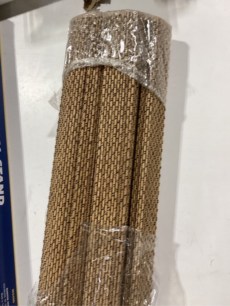 Condition photo showing Good Condition for lazblinds no drill cordless bamboo roman shades, light filtering blinds for indoor windows, roll up bamboo blinds for home, 20" w x 64" h, star-brown star-brown 20"w x 64"h