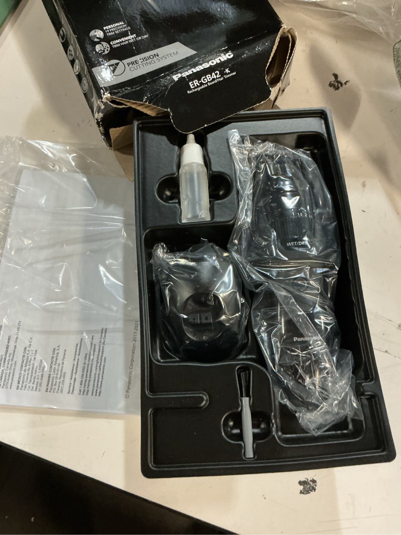 Condition photo showing Good Condition for panasonic cordless beard trimmer for men with precision dial, 19 adjustable length settings, rechargeable battery, washable - er-gb42-k (black) er-gb42-k 0.5-10mm hair length