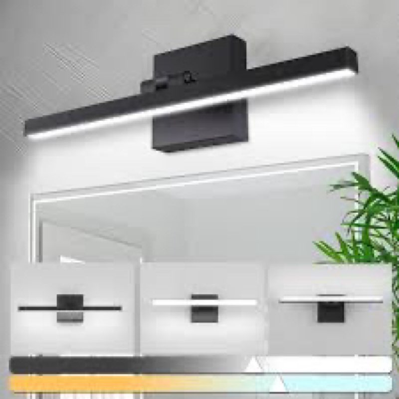 zouzai Second Generation Modern LED Bathroom Vanity Light Bar Black IP44 Over Mirror Bath Wall Fixtu