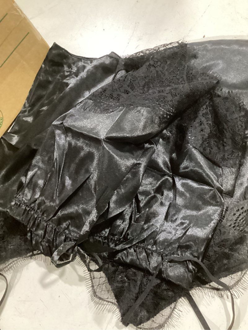 Condition photo showing Good Condition for avidlove sleepwear womens sexy pajamas short pj lingerie set lace cami shorts set modal nightwear (black,l)