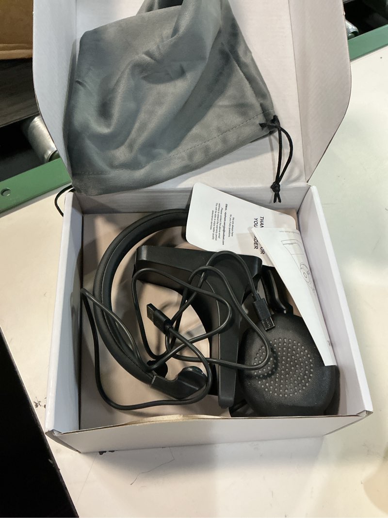 Condition photo showing As Is for Vipdream Wireless Headset with Microphone for Work, Bluetooth 5.3 Computer Headset for Laptop, 45 Hours Battery Life & Mute Button, Headset with Mic for PC, iPhone, Zoom, Skype, Office & Home single ear headset