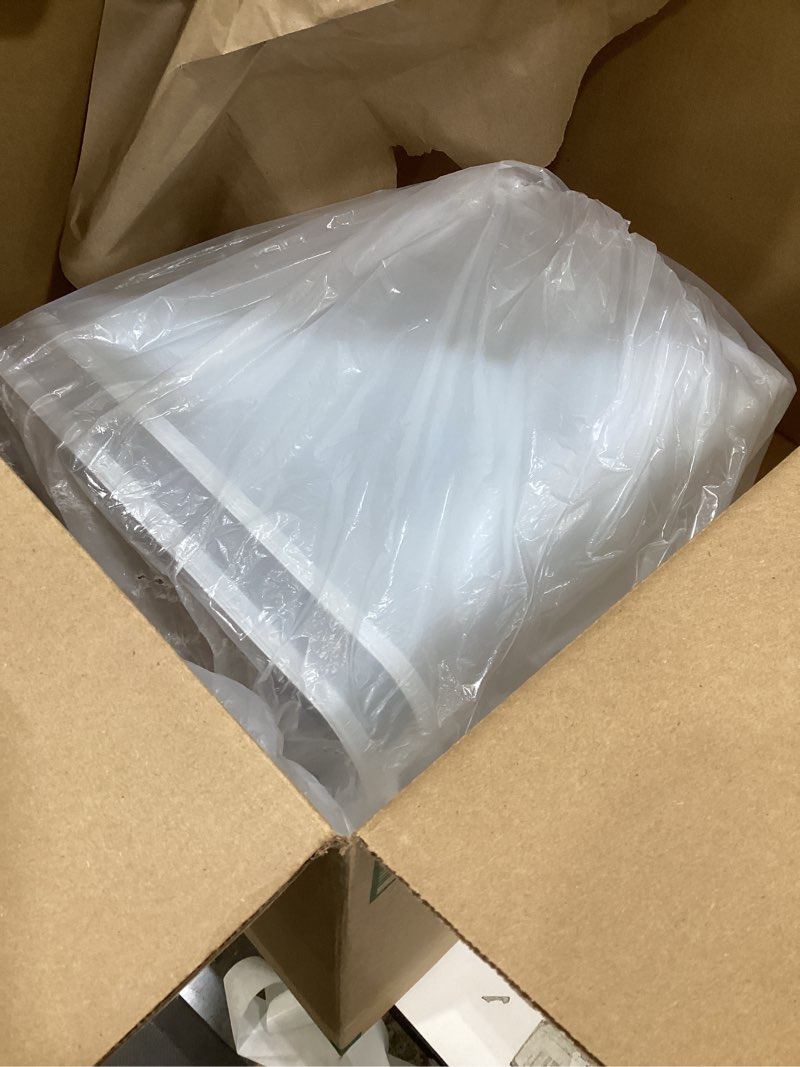 Condition photo showing As Is for IRIS USA Dog Food Storage Container, 2 Pack, Up to 30 lbs Each, Airtight Seal for Freshness, Wheels for Rolling, Easy One Hand Opening, Made in USA, BPA Free, Clear/Black