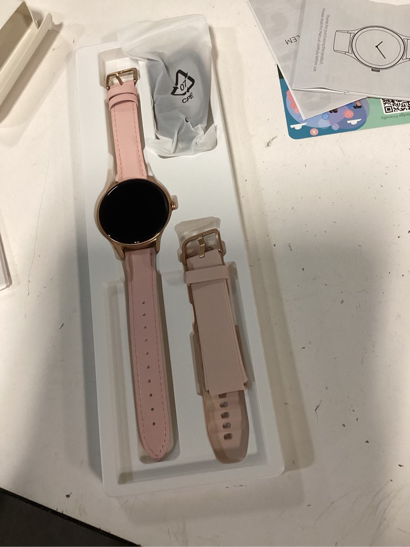 Condition photo showing Good Condition for woneligo smart watch,1.57inch amoled touchscreen fitness watch for iphone & android,heart rate/sp02/sleep monitor,110+ sport modes ip68 waterproof bluetooth calls,2 bands (pink, 1.57) pink 1.57