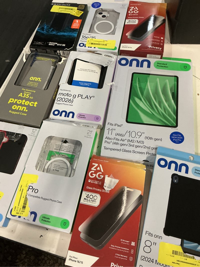 Condition photo showing As Is for assorted cellphone/tablet/laptop case covers & accessories