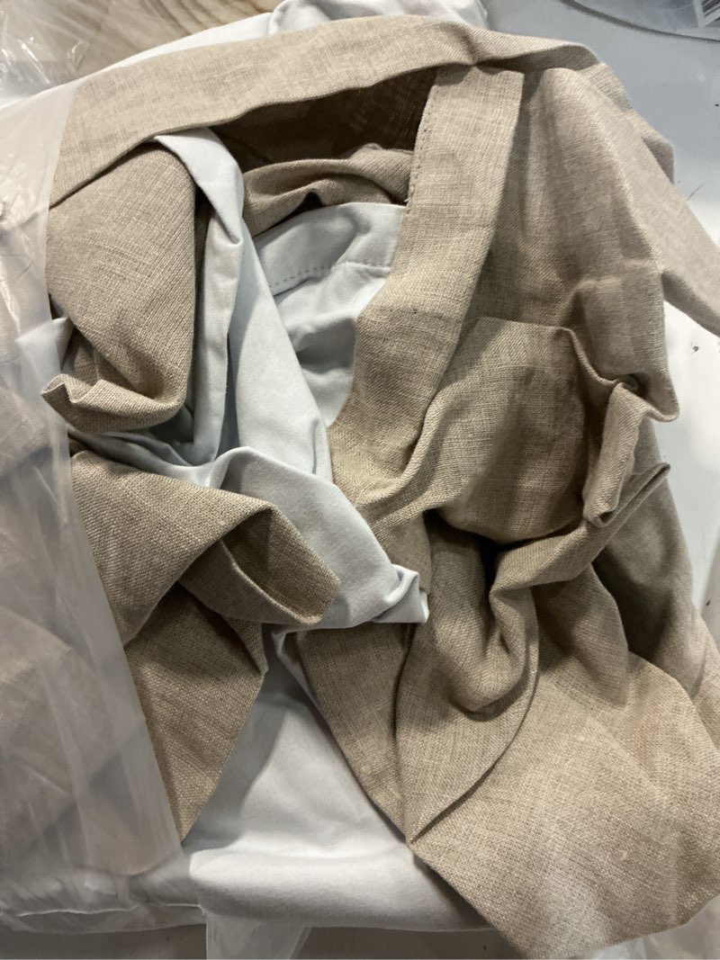 Condition photo showing As Is for european linen true blackout curtain - single panel, 96x108, dark flax