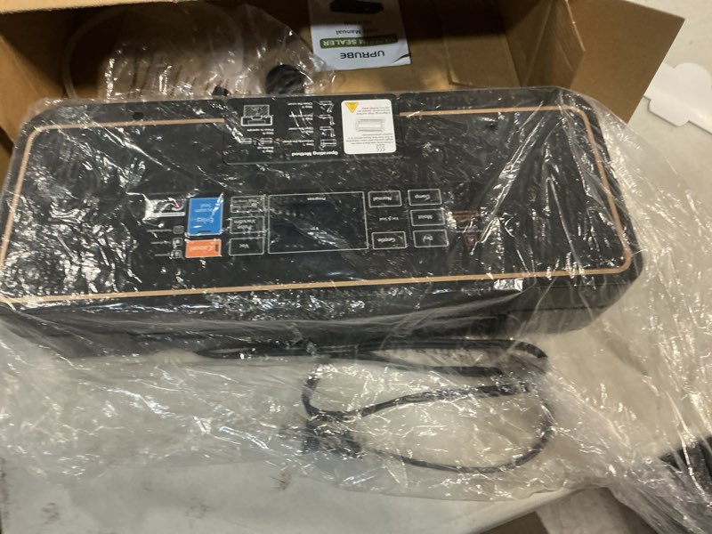 Condition photo showing Good Condition for vacuum sealer for food, 95kpa food saver machine, 135w fast-sealing with easy tear cutter, built-in bag storage, 9-in-1 compact with 10 ft bag roll black