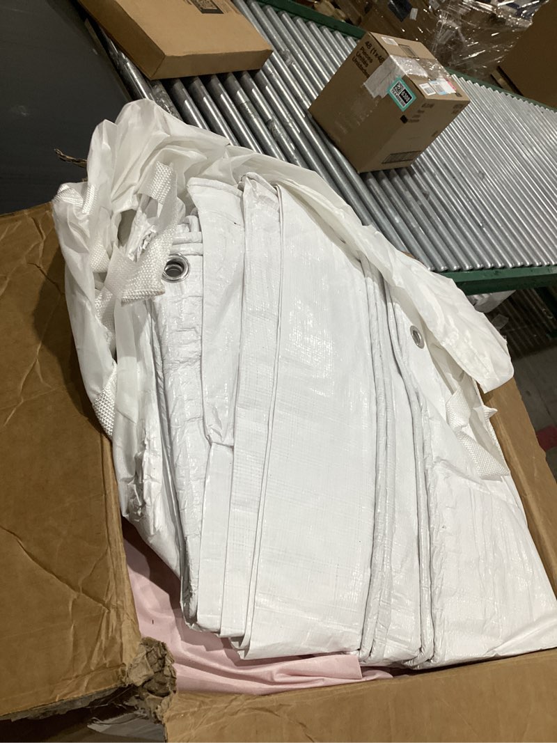 Condition photo showing As Is for pvc white bounce house, indoor bounce house for kids 2-6 with slide, toddler bouncy house blower included, small bouncy castle 8.9ft lx6ft wx7.1ft h, inflables para niños, children's happiness maker