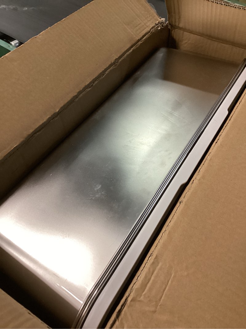 Condition photo showing As Is for Stainless Steel Sifting Litter Box, Sifting Cat Litter Boxes with Lid, Pellet Litter Box for Big Cat and Multi Cats with Scoop | High Sided, Anti-Urine Leakage, Non-Stick, Easy Cleaning XX-Large Silver Gray