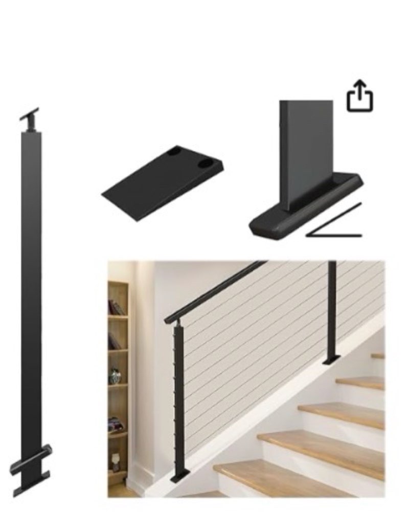 muzata black slope cable railing