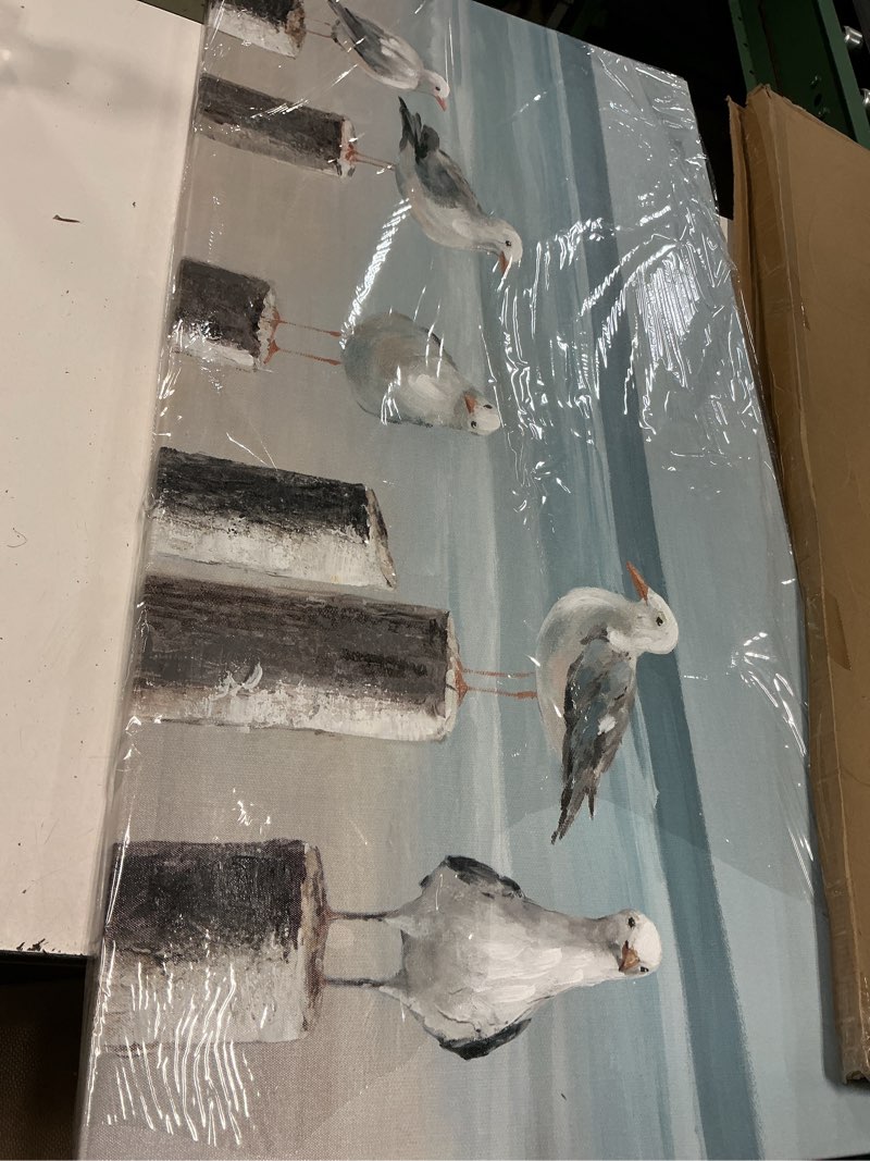 Condition photo showing Good Condition for yidepot coastal seagull poster decor- seabird canvas beach wall art, lake and sea ocean themed artwork for bedroom bathroom art 20"x40" 40"l x 20"w seagull-b