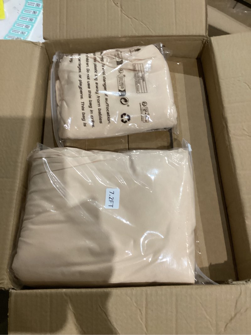 Condition photo showing New/Like New for Arch Backdrop Stand and Cover Set of 2 (6FT/7.2FT), Metal Backdrop Stand Stand with Beige Cover, Gold Wedding Arch Stand for Party Background Decoration