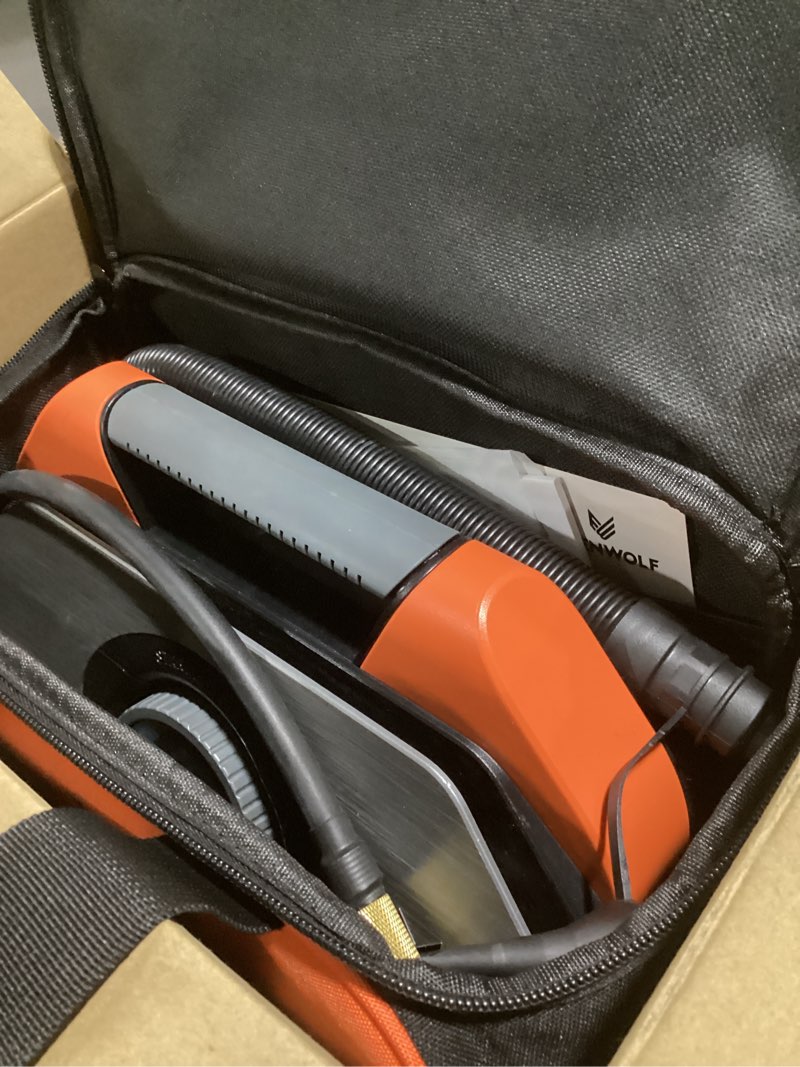 Condition photo showing Good Condition for etenwolf vortex s6 tire inflator portable air compressor for heavy-duty vehicle, cordless air pump for car & inflatables with 19200 mah battery, 100% duty cycle & dual cylinder bike pump, vivid orange vivid orange 19200 mah