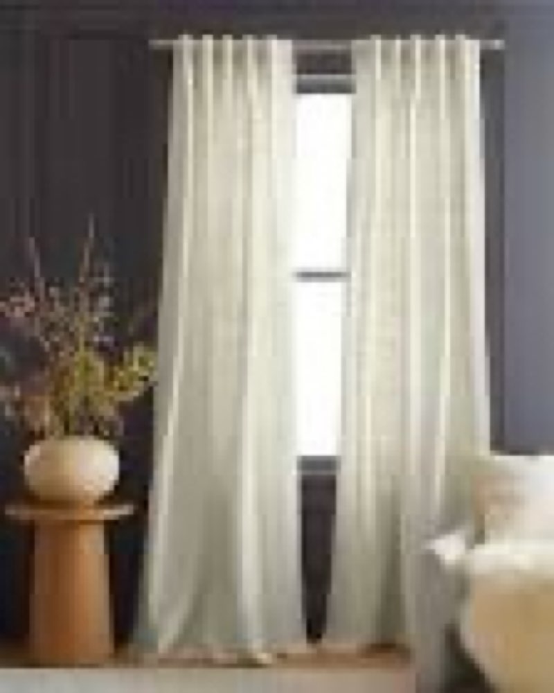quince, european linen room darkening curtain 48”x108”/ivory(one-panel)