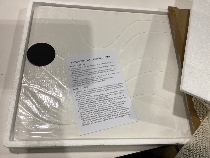 Large Stone Bath Mat Diatomaceous Earth Shower Mat Non-Slip, Super Absorbent Diatomite Stone Mat for