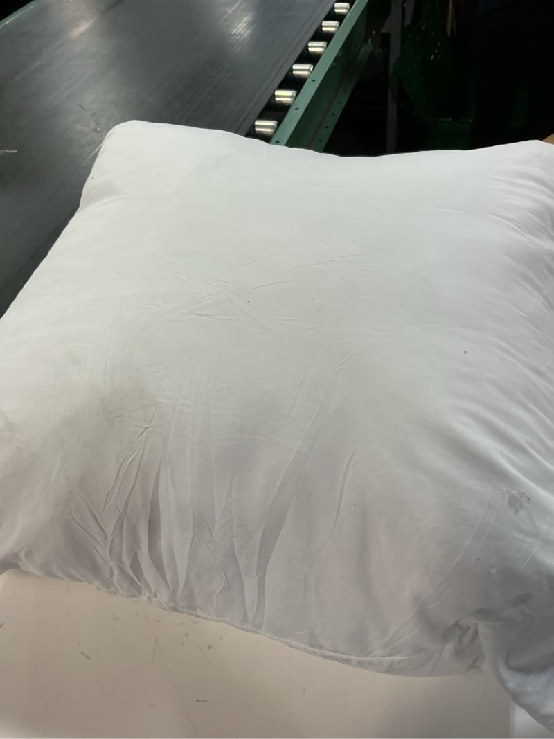 Condition photo showing As Is for puredown® 28 x 28 feather down throw pillow insert, 1 pack euro pillow for decorative bed cushion couch sofa 28x28 inch 1