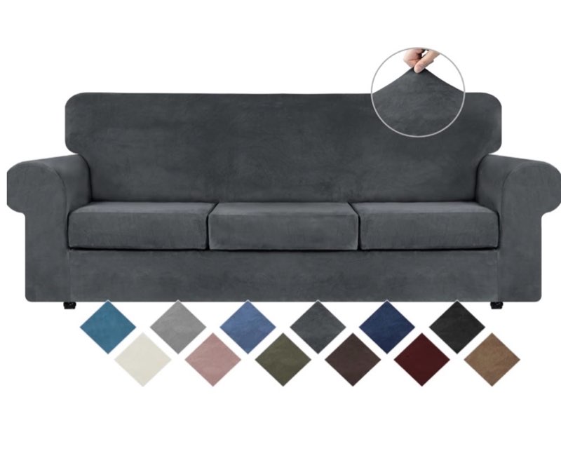 4 Pieces Velvet High Stretch Couch Covers