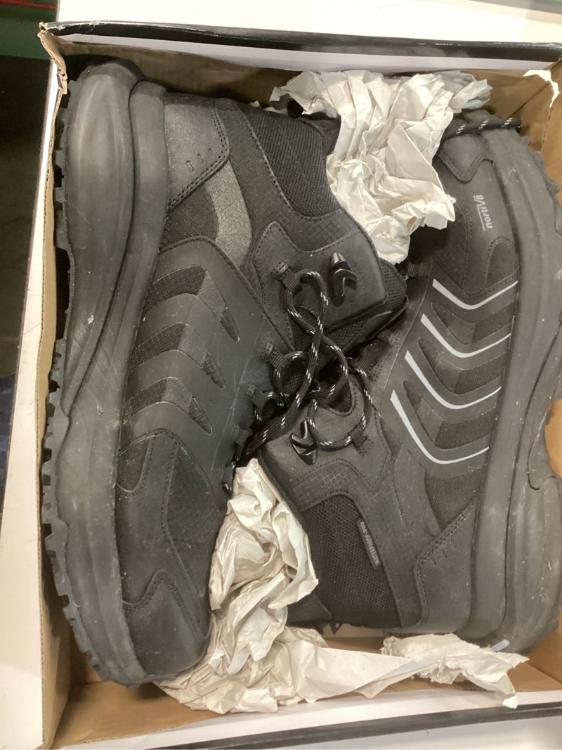 Condition photo showing As Is for nortiv 8 men's waterproof pro hiking boots lightweight outdoor trekking camping climbing shoes for all day comfort armadillo fieldlite 13 all black