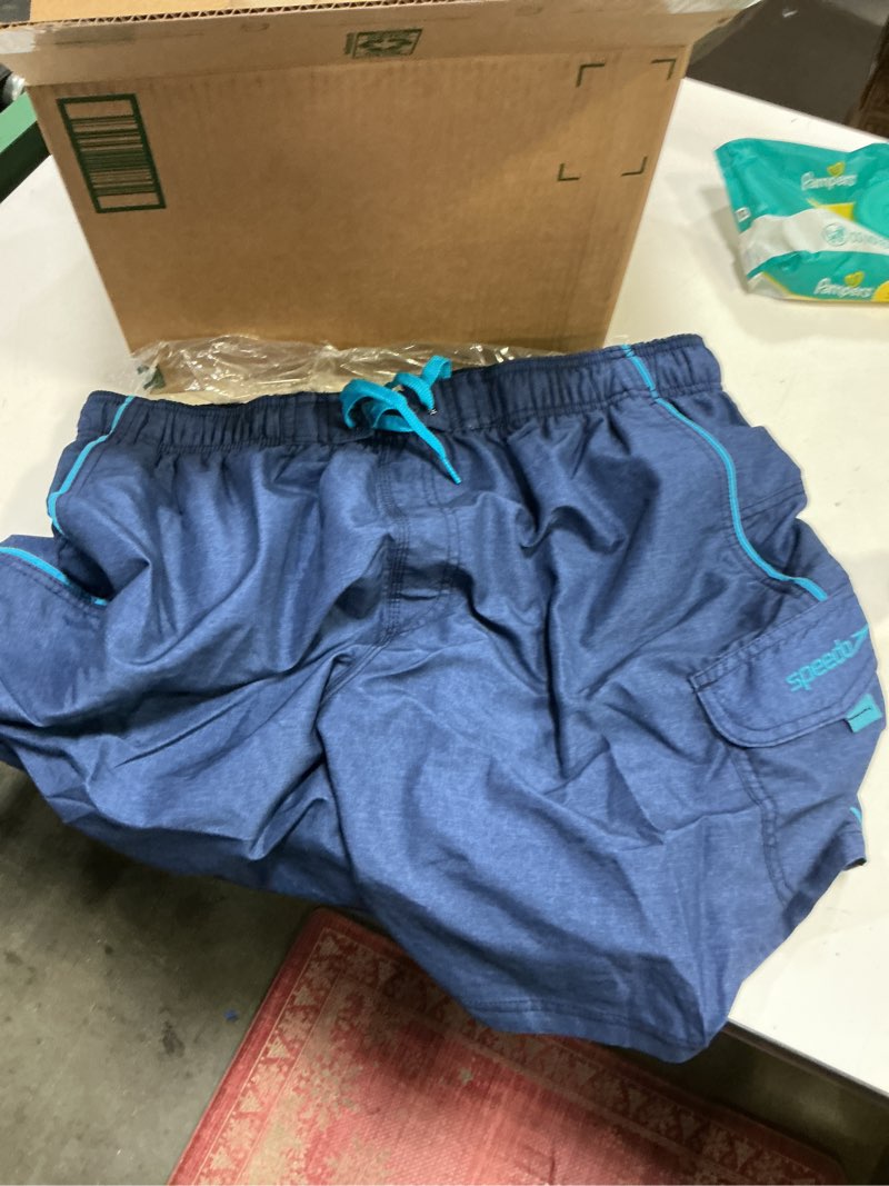 Condition photo showing Good Condition for (Size XL) Speedo Men's Swim Trunk Knee Length Marina Volley