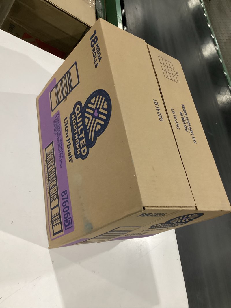 Condition photo showing New/Like New for quilted northern ultra plush toilet paper, 18 mega rolls = 72 regular rolls, 3x thicker*, 3 ply soft toilet tissue 18 mega rolls (pack of 1)